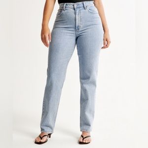 Abercrombie & Fit h 90s Straight Leg Curve Love Jeans, Medium Wash, Sz 31 Short